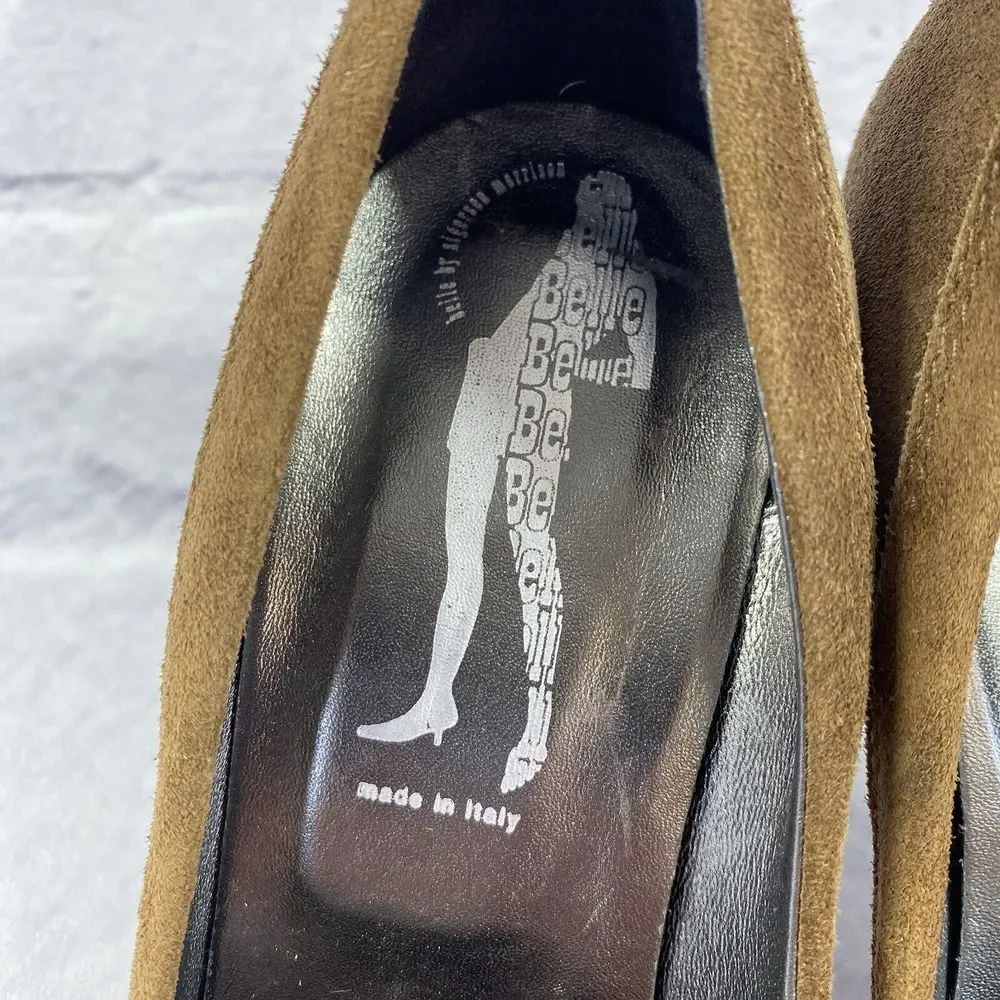Belle By‎ Sigerson Morisson 4142 Sigaro Suede Designer Pumps Size 9.5 B Italy